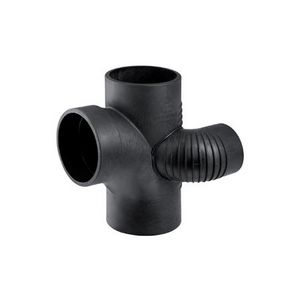 T-stuk verlopend stromend aansl parallel links 90x90x75mm polyethyleen (PE) Silent-db20 geluidsarm