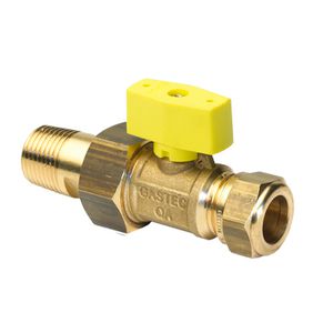 Gaskogelkraan messing 22x3/4"xkoppeling bt. g