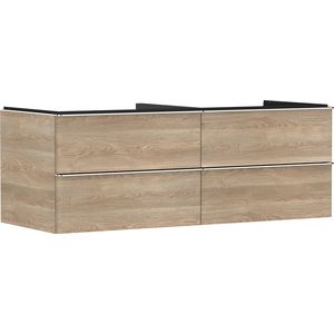 Onderkast Natural Oak 1360x550mm 4x la voor consoles met waskom greepkleur chroom Xelu Q 54088000