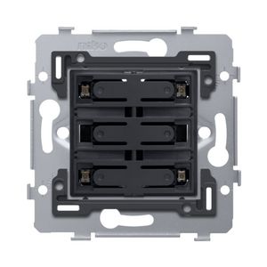 Sokkel 4-voudige pot.vrije drukknop 24V N.O. amberkleur led