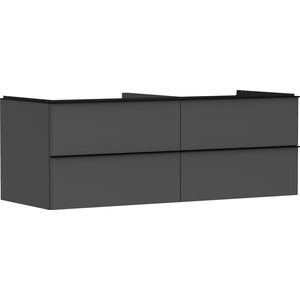 Onderkast mat grijs diamant 1360x550mm 4x la voor consoles met waskom greepkleur mat zwart Xelu Q 54087670