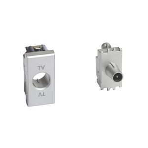 TV-wandcontactdoos doorv wit/Tech/antraciet Axolute