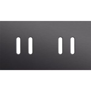 Tweevoudige afdekpl. horizontaal 71mm centerafstand tweevoud