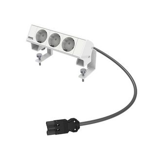 Ampère bureau opbouwunit wit 3-voudig 3x wandcontactdoos