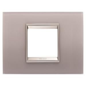 LUX PLAAT-VAN GLAS-2 MODULE-PARELGRIJS-BINNENFRAME M