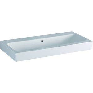 ICon wastafel 90x48,5cm wit zonder kraangat met overloop