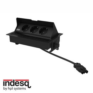 Joule bureau-inbouwunit zwart - 3x wandcontactdoos