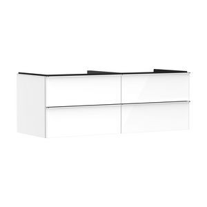 Onderkast wit hoogglans 1360x550mm 4x la voor consoles met waskom greepkleur chroom Xelu Q 54086000