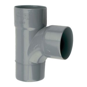 Wadal PVC lijm stroom T-stuk 90° 75mm grijs 2x mof/spie BC