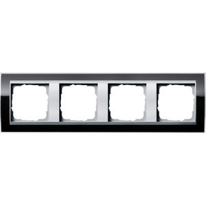 afdekraam 4-v overgangsafdekplaat kl.alum. Gira Event Clear zwart