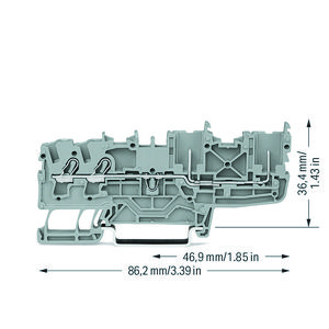 2-draads-/2-pins basisklem 2,5mm² voor Ex nA-gr VVE=50