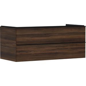 Onderkast Dark Walnut 1180x550mm 2x la voor consoles met waskom greepkleur mat zwart Xelu Q 54085670