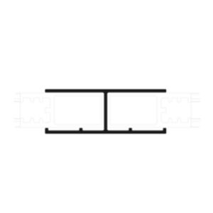H-profiel alu zwart L=2000mm