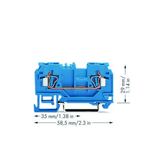 2-draads rijgklem 4mm² test blauw 880-904/999-940 VVE=100