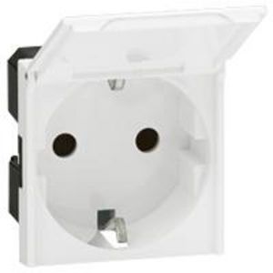 Wandcontactdoos + deksel 1voudig kv steek 2 mod. wit Mosaic
