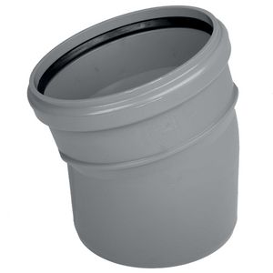 PVC manchet bocht 15° 200mm SN4 grijs mof/spie