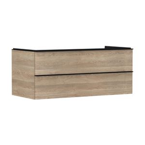 Onderkast Natural Oak 1180x550mm 2x la voor consoles met waskom greepkleur mat zwart Xelu Q 54084670
