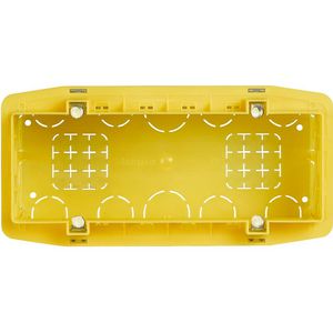 Inbouwdoos 7m vierkant geel 186x76x52mm