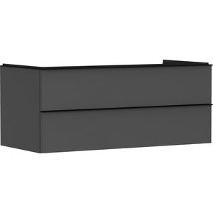 Onderkast mat grijs diamant 1180x550mm 2x la voor consoles met waskom greepkleur mat zwart Xelu Q 54083670