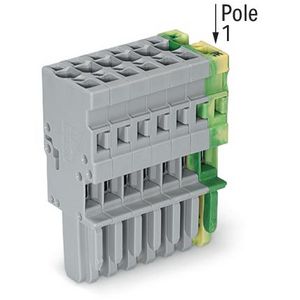 1-draads female steker CAGE CLAMP 4mm2 groen-geel/gr VVE=25