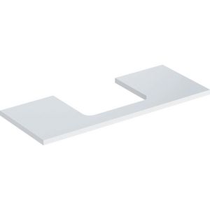 Wastafelblad voor opzetwastafel 120cm wit hoogglans uitsparing rechthoekig gecentreerd ONE