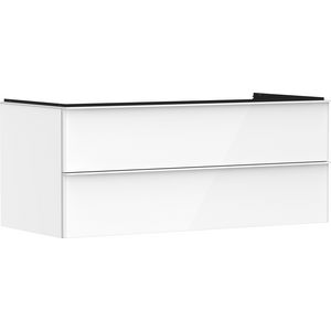 Onderkast wit hoogglans 1180x550mm 2x la greepkleur mat wit voor wastafelblad Xelu Q 54082700