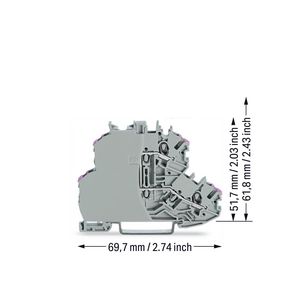 2etageklem 4-draads rijg afsl.plaat 2000-2208/099-000 VVE=50