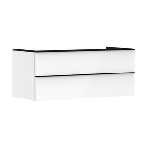 Onderkast wit hoogglans 1180x550mm 2x la voor consoles met waskom greepkleur mat zwart Xelu Q 54082670