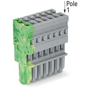 1-draads female steker CAGE CLAMP 4mm2 grijs/groen-g VVE=25