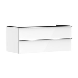Onderkast wit hoogglans 1180x550mm 2x la voor consoles met waskom greepkleur chroom Xelu Q 54082000