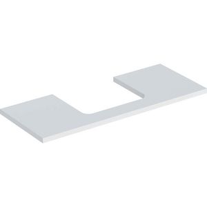 Wastafelblad voor opzetwastafel 120cm mat wit uitsparing rechthoekig gecentreerd ONE