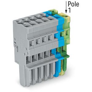1-draads female steker CAGE CLAMP 4mm2 groen-geel/bl VVE=25