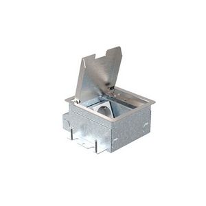 Servicebox + vloercontactdoos 65mm + wandcontactdoos RVS klep