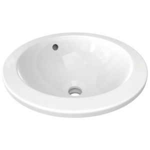 Connect wastafel 380x380x165mm wit inbouw rond met overloop