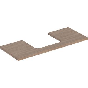 Wastafelblad voor opzetwastafel 120cm eiken uitsparing rechthoekig gecentreerd ONE