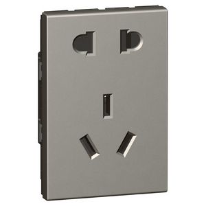 Wandcontactdoos China//Euro/US 3 modulenagnesium Arteor