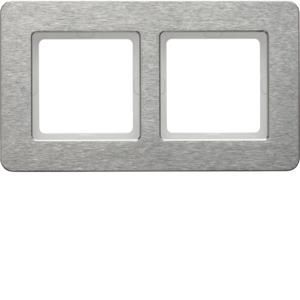 Afdekraam 2-v berker Q.7 edelstaal geborsteld hor.