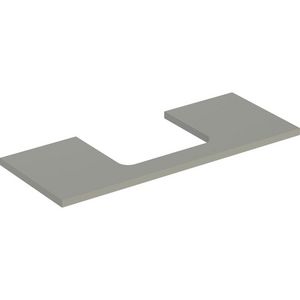 Wastafelblad voor opzetwastafel 120cm greige mat uitsparing rechthoekig gecentreerd ONE