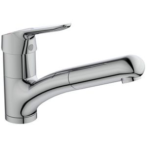 Keukenmengkraan laag m. uittrek handdouche Bluestart chroom Ceraflex