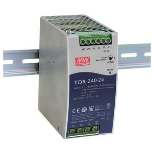 AC-DC Ind. 3-phase DIN rail voeding PFC (CC) 24VDc 10A DC OK