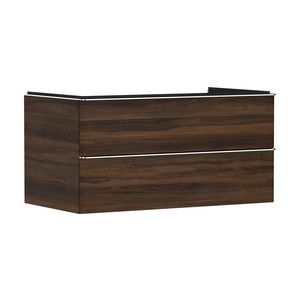 Onderkast Dark Walnut 980x550mm 2x la voor consoles met waskom greepkleur chroom Xelu Q 54081000