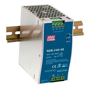 AC-DC enkele outp Ind. DIN rail voeding 24Vdc 10A metale beh