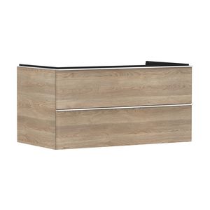 Onderkast Natural Oak 980x550mm 2x la greepkleur mat wit voor wastafelblad Xelu Q 54080700