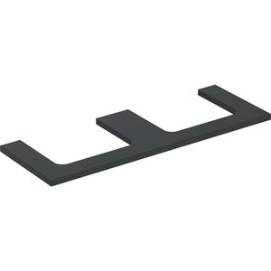 Wastafelblad voor opzetwastafel 135cm lava mat uitsparing rechthoekig links + rechts ONE