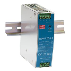 AC-DC enkele outp Ind. DIN rail voeding 24Vdc 5A metale beh.