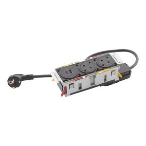 Mechanismen 3x met 2 Wandcontactdoos + USB zwart Disq"in
