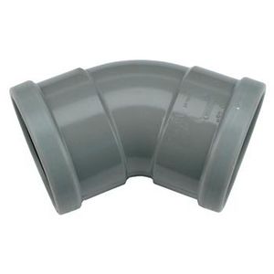 Wafix PVC manchet bocht 45° 125mm SN4 grijs mof/mof