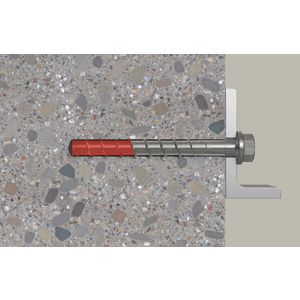 Betonschroef FBS II 10x100 15/- zeskantkop RVS R VVE=50