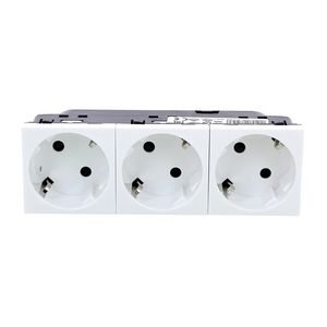 Wandcontactdoos 3voudig kv 45gr.steek 6 modulen wit Mosaic