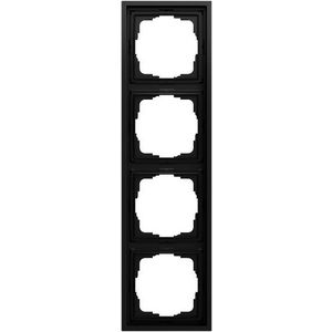 Afdekraam 4-v Gira F300 zwart m(gel.)